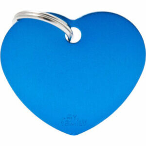Hundetegn Basic Aluminium Big heart Blå