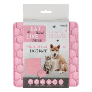 Lick Mat med sugekopper Honey Comb - pink