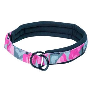 Finnero Halvkvæler hundehalsbånd Camo Pink S