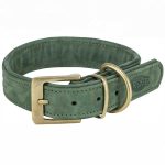 Pure-Hundehalsbånd-i-Læder-Sage-Green