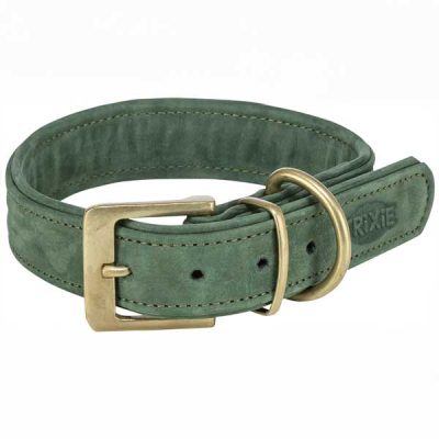 Pure-Hundehalsbånd-i-Læder-Sage-Green